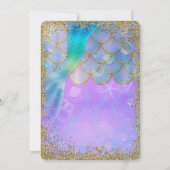 Invitation Iridescente Pearl Parties scintillant Mermaid fête (Dos)