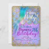 Invitation Iridescente Pearl Parties scintillant Mermaid fête (Devant)