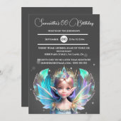 Invitation Iridescente princesse de fée brimmer ailes lunaire (Devant / Derrière)