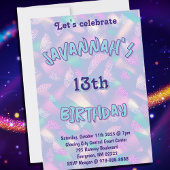 Invitation Iridescente Purple Pastel Anniversaire