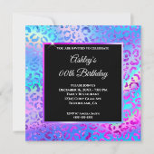 Invitation Iridescente Rainbow Ombre Leopard Foil Anniversair (Devant)