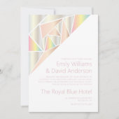 Invitation Iridescente Silver Soft Pastel Diamond Mariage (Devant)
