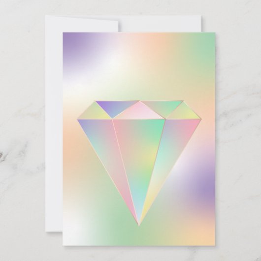 Invitation Iridescente Silver Soft Pastel Diamond Mariage (Dos)