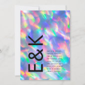Invitation Iridescente Ultra Moderne Mariage Monogramme (Devant)