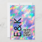 Invitation Iridescente Ultra Moderne QR CODE Mariage RSVP (Dos)