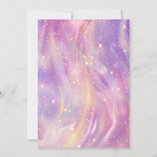 Invitation Iridescente Unicorn Fille 4e fête d'anniversaire (Dos)