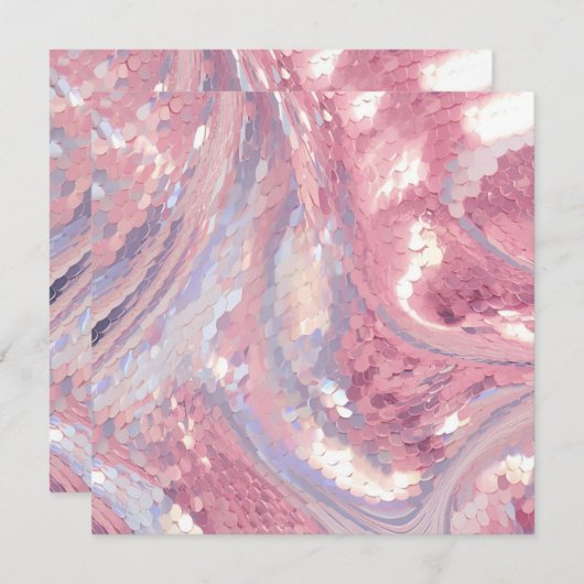 Invitation Iridesecent Pink and Purple Sequin (Devant / Derrière)