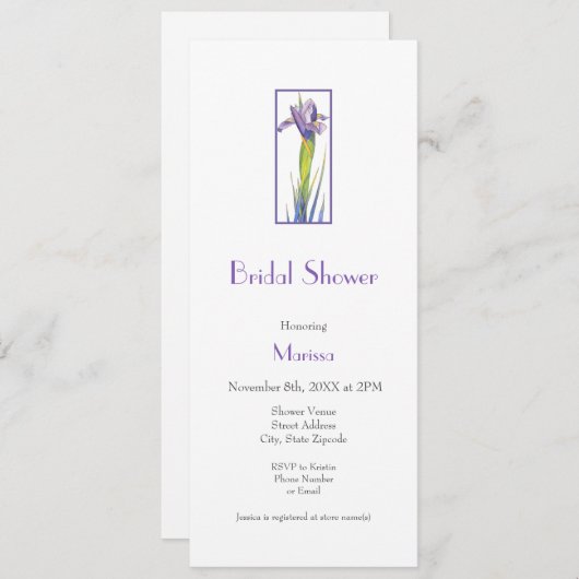 Invitation iris (Devant / Derrière)