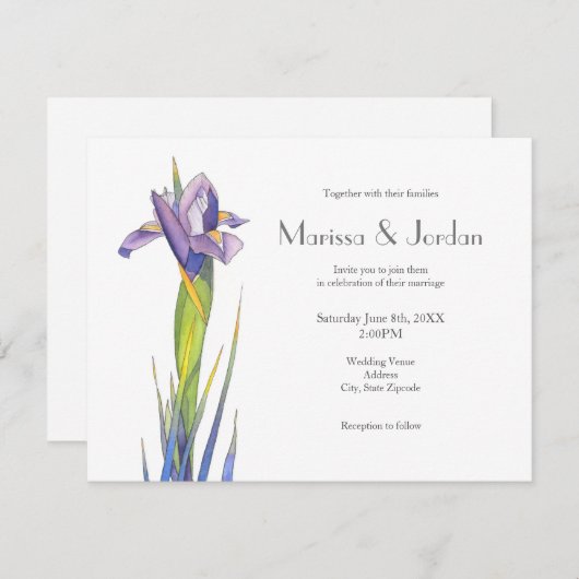 Invitation Iris 2 (Devant / Derrière)