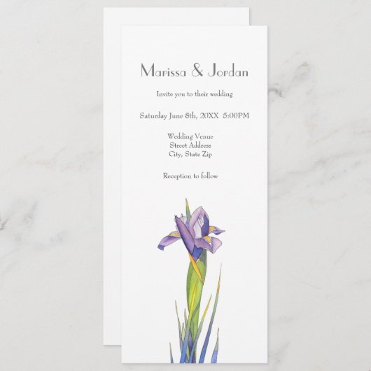 Invitation Iris 2 (Devant / Derrière)