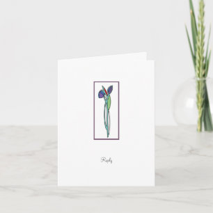 Invitation Iris 2 d'art déco - carte- de réponse