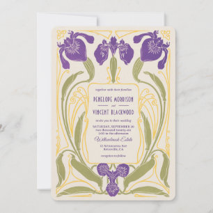 Invitation Iris Art Nouveau Mariage