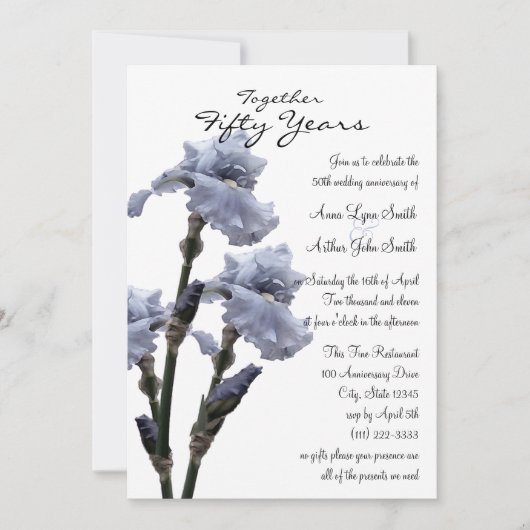 Invitation Iris d'anniversaire (Devant)