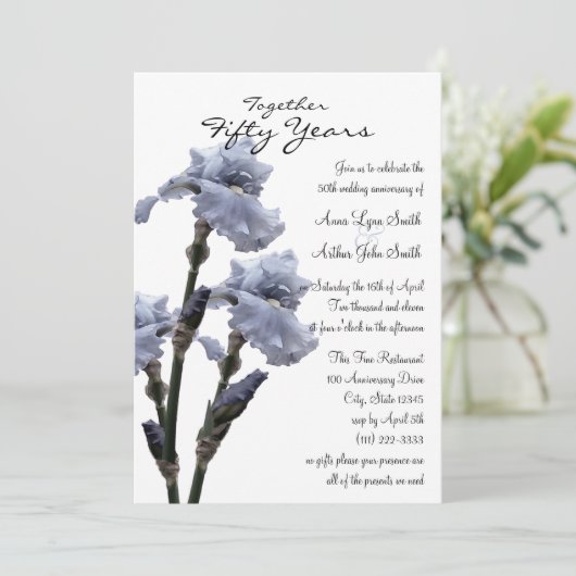 Invitation Iris d'anniversaire (Debout devant)