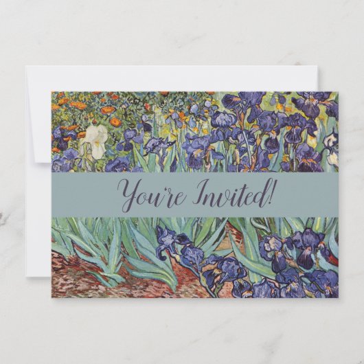 Invitation Iris de Van Gogh Peinture Impressionniste (Devant)