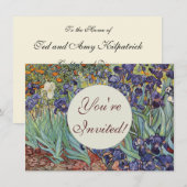 Invitation Iris de Van Gogh Peinture Impressionniste (Devant / Derrière)
