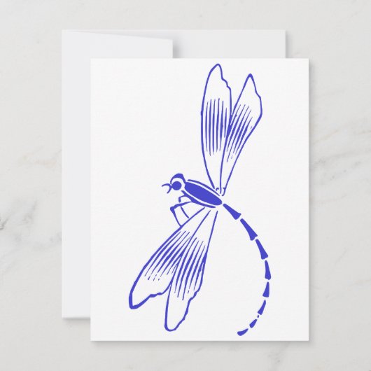 Invitation Iris & Dragonfly Royal Blue Fête des mariées (Dos)