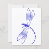 Invitation Iris & Dragonfly Royal Blue Fête des mariées (Dos)