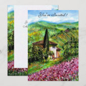 Invitation IRIS EN TOUSCANE,Champ de fleurs vert pourpre (Devant / Derrière)