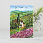 Invitation IRIS EN TOUSCANE,Champ de fleurs vert violet (Debout devant)