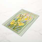 Invitation Iris en Verre Peint avec Feuille d'Or (Rotation)