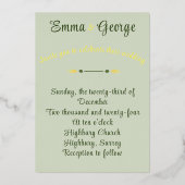 Invitation Iris en Verre Teinté de Feuille d'Or (Verso)