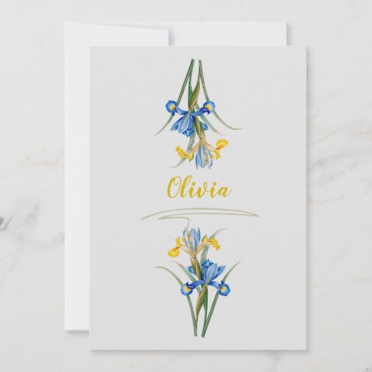 Invitation Iris espagnol par Pierre-Joseph Redouté (Devant)