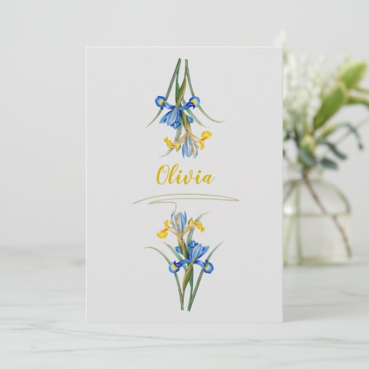 Invitation Iris espagnol par Pierre-Joseph Redouté (Debout devant)