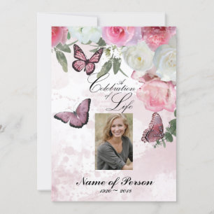 Invitation Iris et Colibri Célébration de la vie Funérailles