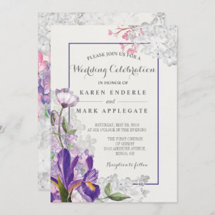 Invitation Iris Floral Printemps mariage