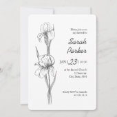 Invitation Iris Flower Celebration of Life Memorial Card (Devant)