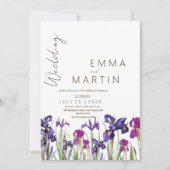 Invitation Iris Mariage Mariage de fleurs Rustique (Devant)