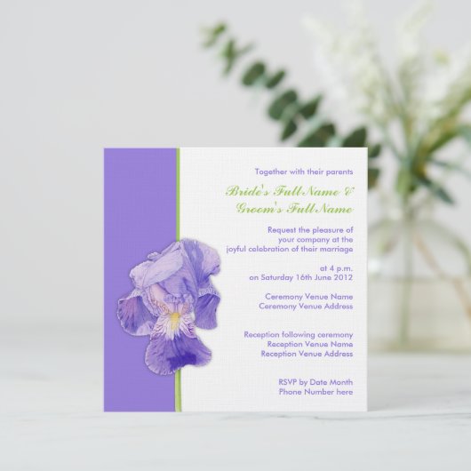 Invitation Iris mauve (Debout devant)