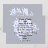 Invitation Iris Nain Violet Cœur (Devant / Derrière)