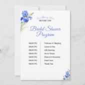 Invitation Iris Something Blue Bridal Shower Program Timeline (Devant)