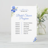 Invitation Iris Something Blue Bridal Shower Program Timeline (Debout devant)