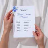 Invitation Iris Something Blue Bridal Shower Program Timeline