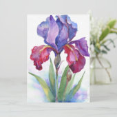 Invitation Iris violet et rouge (Debout devant)