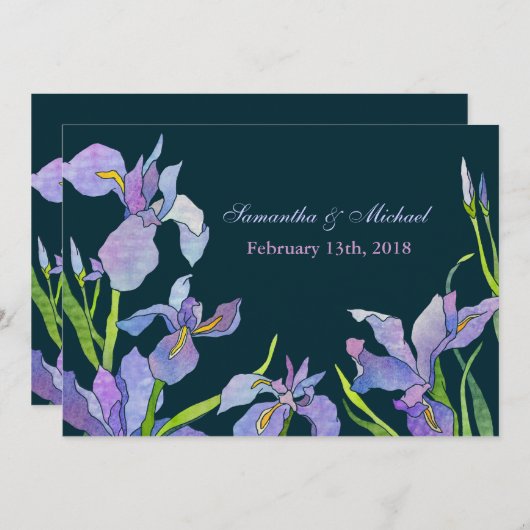 Invitation Iris Wedding Invite (Devant / Derrière)