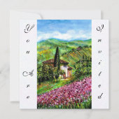 Invitation IRISES EN TOSCANE, Green Purple Flower Field (Devant)