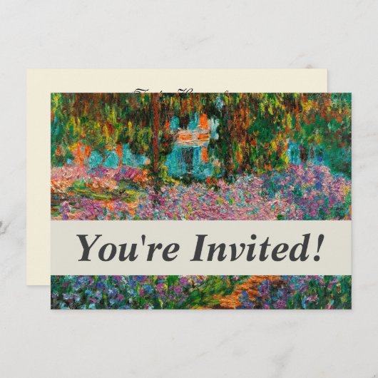 Invitation Irises Monet Garden Fleurs Giverny (Devant / Derrière)