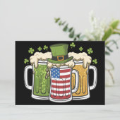 Invitation Irish Beer Irlande USA Drapeau américain St Patric (Debout devant)