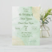 Invitation Irish Green Watercolor Wedding (Debout devant)