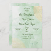 Invitation Irish Green Watercolor Wedding (Devant / Derrière)