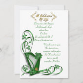 Invitation Irish Harp "Celebration of Life" (Devant)