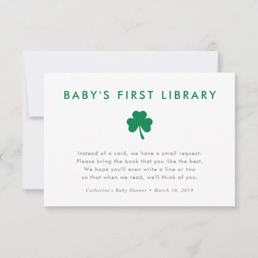 Invitation Irish Lucky Charm Books for Baby's First Library (Devant)