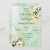 Invitation Irish Rose Cream and Gold Wedding (Devant / Derrière)