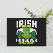 Invitation Irish Today Hungover Tomorrow Funny St Patrick's (Debout devant)