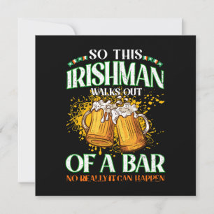 Invitation Irlandais buvant de la bière St. Patrick's Day