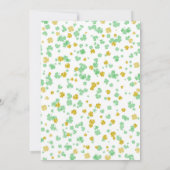 Invitation Irlandais Clovers Baby Sprinkel, or vert neutre (Dos)